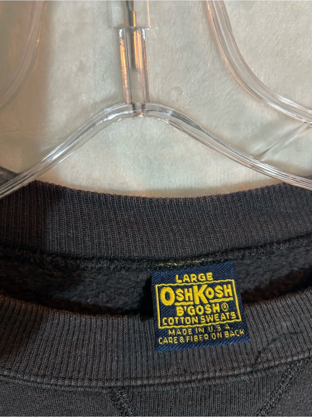 Vintage OshKosh B'gosh Black Sweatshirt with Yellow Tag